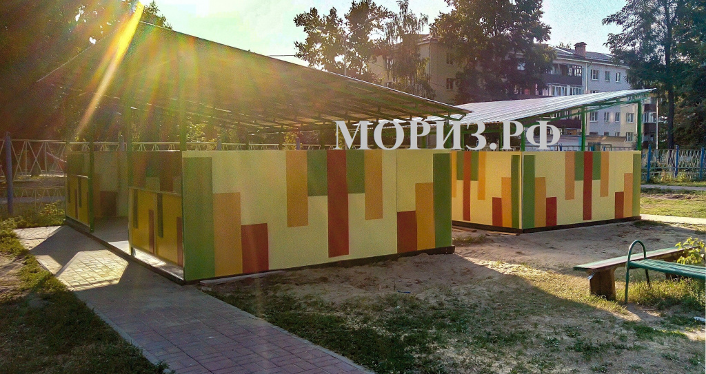 Теневой навес под фасад здания для детского сада в Белгородской области МОРИЗ